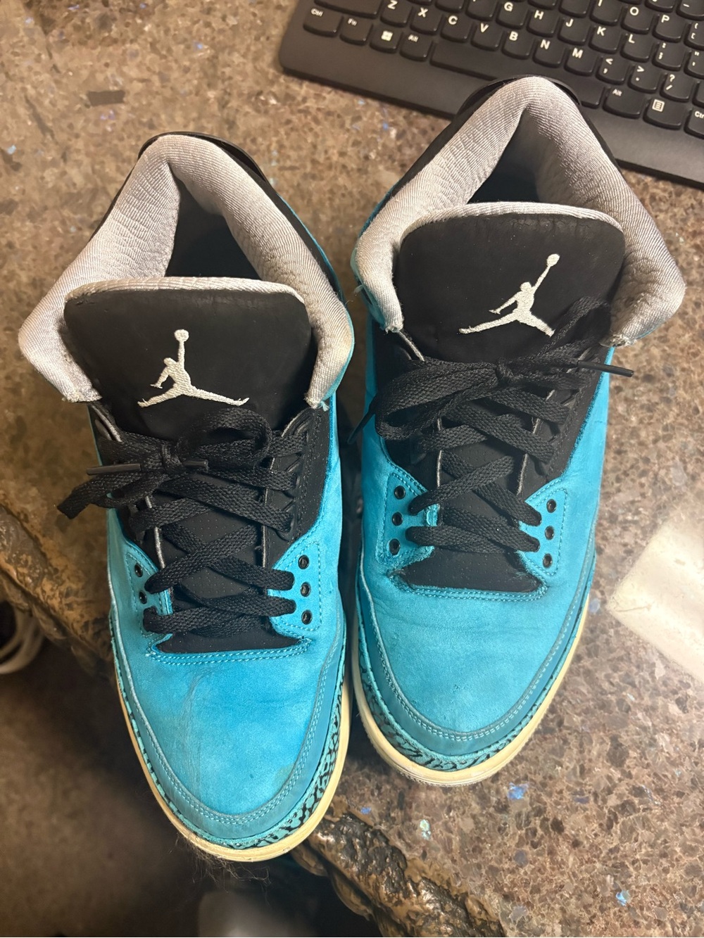 Jordan Men's Turquoise Suede Low-Top Sneakers